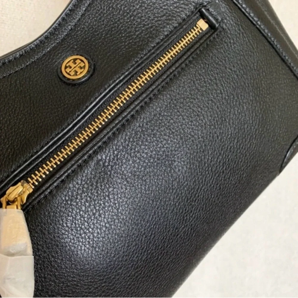 Tory Burch Black Leather Small Frances Satchel with Crossbody Strap NWT - Picture 3 of 8